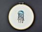 Preview: Stickmotiv Qualle Iris - buntes Meerestier - Download Stickdatei von FADENFRISCH