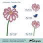Preview: Stickmotiv Blume Marge mit Schmetterling - SET - Download Stickdatei von FADENFRISCH