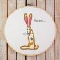 Preview: Stickmotiv süßer Hase “hmm...” - Frühlingsidee - Download Stickdatei von FADENFRISCH
