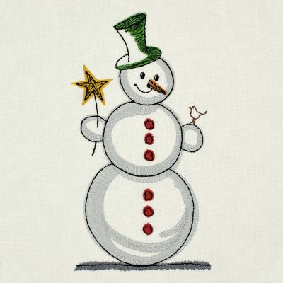 Stickdatei - Schneemann mit Vogel