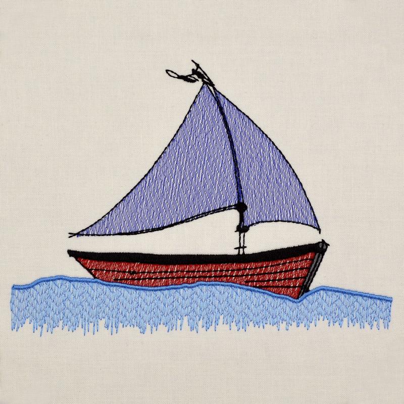 Diseño viaje en barco de vela - Descargar archivo de matrices de bordados de FADENFRISCH